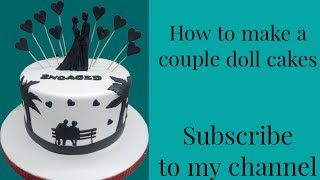 Couple doll cakesengagement how to make cream cakes trend decoration new design viral video [upl. by Aiym334]