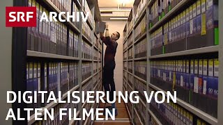 Digitalisieren von altem Filmmaterial 2007  Digitalisierung beim Schweizer Fernsehen  SRF Archiv [upl. by Ahsiri989]