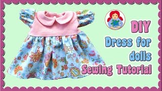 DIY  Sewing a dress for a Waldorf Doll  Sami Dolls Tutorials [upl. by Etteluap]