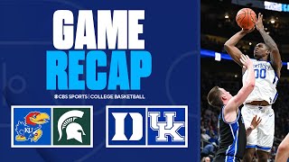 Flaggs late turnovers seal UPSET win for No 19 Kentucky Kansas tops Michigan State  Game Recaps [upl. by Ahtilat]