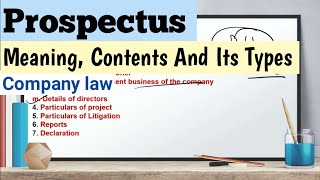 Prospectus company law bcom 2nd year  Meaning and Its Types  Company Law  Bcom 2nd Year [upl. by Neil586]