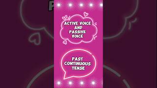 Active voice and passive voice past continuous tense shorts [upl. by Anawek]