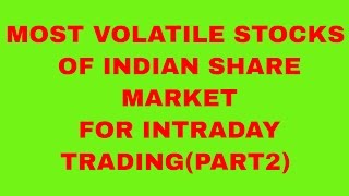 MOST VOLATILE STOCKS OF INDIAN SHARE MARKET FOR INTRADAY TRADINGPART2 [upl. by Pontias84]