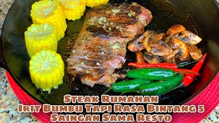 Resep Steak Rumahan Irit bumbu  Halal Steak Homemade Steak Simple recipe [upl. by Doreen]