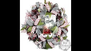 Christmas Ruffle Wreath TutorialDIY Christmas WreathMake A Christmas Wreath [upl. by Llarret18]