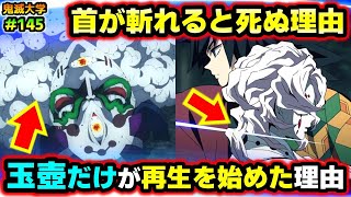 【鬼滅の刃】鬼が死ぬ条件は quot首を斬るquot ではなく正確には○○！首を斬られた玉壺が再生を始めた理由！（刀鍛冶の里編上弦集結十二鬼月無惨鬼滅大学） [upl. by Lleral]