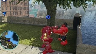 LEGO Marvel Super Heroes  Unlocking Ironman Hulkbuster  Free Roam Character Token Location [upl. by Anayt]