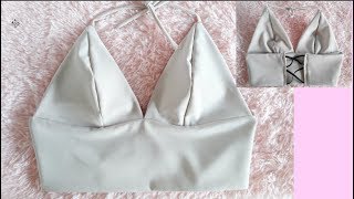 DIY Triangle bralette top EASY [upl. by Ahcsas]