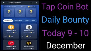 Tap Coin Bot Daily Bounty Cards Today 9  10 December  Daily Bounty  Tap Coin Bot Cards Today [upl. by Ingar]