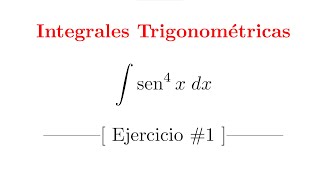 Integral Trigonométrica Indefinida  Ejercicio 01 [upl. by Ginni]