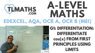 ALevel Maths G119 Differentiation Differentiate cosx from First Principles using Limits [upl. by Anujra51]