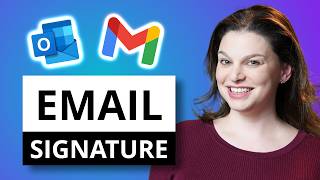 Make Outlook amp Gmail Signature using Canva [upl. by Ahsennod]