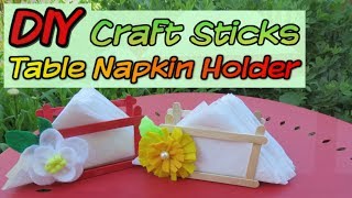 Affordable and Easy Table Napkin HolderCraft Sticks DIY [upl. by Hebrew]