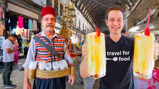 Best Syrian Food 🇸🇾 GIANT MILKSHAKES  Food Tour in Damascus Syria [upl. by Enoed]