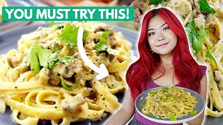 Easy Vegan Truffle Pasta Recipe Creamy Mushroom Pasta Recipe [upl. by Sou]