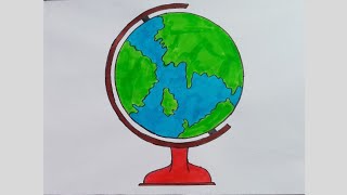 How To Make Globe 🌎   globe drawing  step by step for beginners globe [upl. by Bowyer]