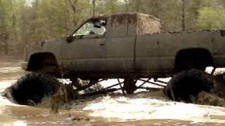 WILD RIDE IN MONSTER MUD TRUCK SILVERADO 4X4 DEEP MUDDIN ACTION [upl. by Dnomed]