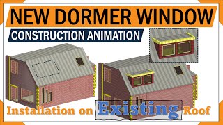 Zolder Dakkapel Installation Netherlands  How to add dormer to roof  3D Dakkapel fixing animation [upl. by Tower450]