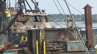 Fisherman on boat that caught fire recalls rescue off New England coast [upl. by Eiclehc]