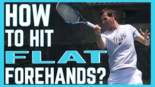 How To Hit Flat Forehands  Tennis Technique [upl. by Atrebla905]