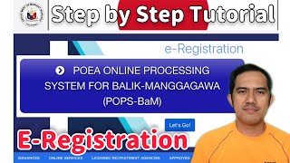 POPSBaM Step by Step ERegistration Tutorial  OFW BalikManggagawa for OEC Application [upl. by Airot613]