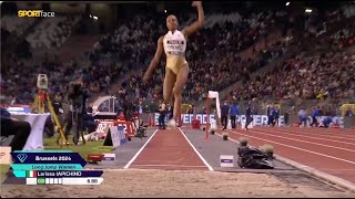 Larissa Iapichino vince la Diamond League 2024 con un salto da 680 [upl. by Harim587]