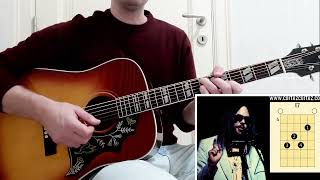 How To Play quotHOW DOES IT FEELquot by SLADE  Acoustic Lesson Tutorial on a LyleW460 Hummingbird Copy [upl. by Giulia418]