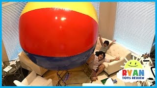 WORLDS LARGEST BEACH BALL Family Fun Activities for Children with Inflatable kids toys [upl. by Rozina]