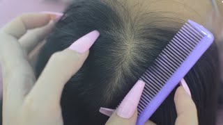 ASMR Scalp Check With Comb Tingles Hair Parting Hair Combing For People Need Sleep [upl. by Nilatak]