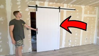 JUBEST White Barn Door 48quotx84quot with Hardware Kit Handle amp Lock  Unboxing amp Installation [upl. by Carlstrom904]