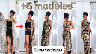 6 Idées de Tenues Sans Coutures Créez avec un Simple Tissu  NoSew Outfit DIY ✨ [upl. by Suckram]