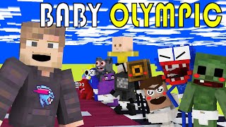 MR BEAST BABY OLYMPIC ft SKIBIDI TV MAN HUGGY GRIMACE  MINECRAFT ANIMATION [upl. by Lehplar]