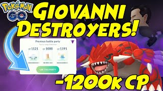 How to Beat Giovanni Shadow GROUDON With a Team Below 1200cp in Pokemon GO [upl. by Obellia723]