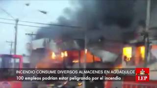 Incendio consume diversos almacenes en Aguadulce [upl. by Evannia239]