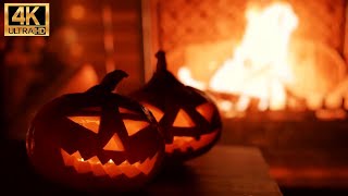 Halloween Fireplace 🎃With Spooky Halloween fire Ambience Music👻Halloween Background 🔥Spooky Fire 4K [upl. by Galer]