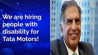 We are hiring Job people with disability for Tata Motors please share everyone and subscribe [upl. by Haberman]