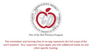 Weber School District New Custodian Orientation amp Training video [upl. by Inalaehon550]