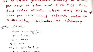 Problem on Boiler efficiency performance of boilers [upl. by Edmon]