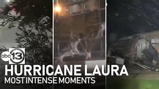 Compilation Hurricane Laura wrecks TexasLouisiana border area [upl. by Adym]