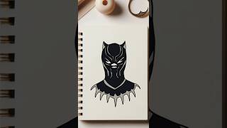 Black panther drawing art drawing avengers marvel blackpanther trending viralvideo shorts [upl. by Albion69]