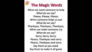 Magic words  Say Please Sorry and Thank You  Good Habits For Children  Good Manners Song [upl. by Noynek771]