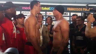 Weighin Wladimir Klitschko vs Francesco Pianeta [upl. by Tempa]