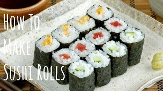 How To Make Sushi Rolls Hosomaki Recipe 細巻きの作り方 （レシピ） [upl. by Ovatsug722]