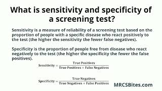 MRCS Part B What is sensitivity and specificity of a screening test [upl. by Fernando979]