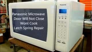 Panasonic Microwave Oven Door Wont Wont Close Latch Shut Stay Closed Repair Fix [upl. by Innor]