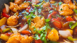 POISSON FRIT SAUCE AIGRE DOUCE  CRISPY SWEET AND SOUR FISH STIRFRY VIDEO 191 [upl. by Malva]