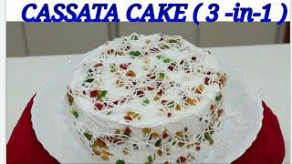 CASSATA CAKE RECIPE  Eggless Cake  3in 1 Bakery Cake  Rajnis Tasty Treats [upl. by Allicsirp]