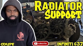 How To Replace Remove Radiator Support infinfiniti G37 G35 Coupe Sedan [upl. by Laehpar602]