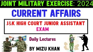 Joint military exercise 2024  current affairs 2024  For jampk High court Jr assistant  Jkp Exam [upl. by Korwin173]