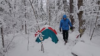 Solo Winter Camping in Deep Snow [upl. by Pallaten602]